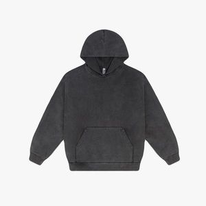 POSH52 - VINTAGE BLACK 14OZ. HEAVY FLEECE HOODED PULLOVER SWEATSHIRT